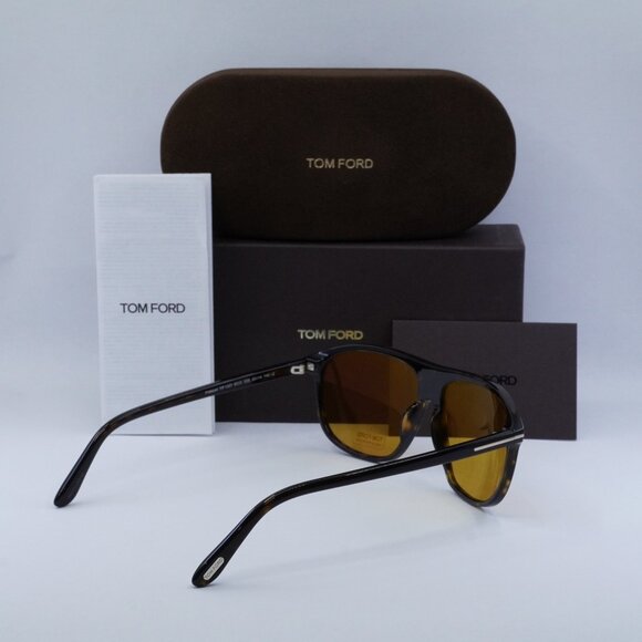 Tom Ford Prescott FT1027 52E Aviator Sunglasses - Havana/Brown - Picture 9 of 10